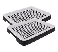 Amosfun Hamster and Guinea Pig Toilet Potty 2Pcs with Detachable Grid Plastic Rabbit Litter Tray 9.65X7.68X1.18In Suitable for Parks and Indoor Spaces