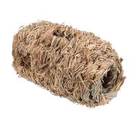 Amosfun Hamster Straw Hideout Tunnel for Little Mice and Hamsters, Safe for Chewing, Brown Straw Material Small Animal Tube and Run for Cage Accessories