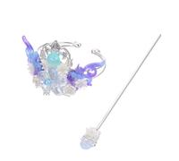 Amosfun Han Style Headwear Hairpin Hair Accessory in Blue Alloy with Delicate Details, Classic Chinese Ancient Style Hairpin, Photo Prop for Traditional Themed Shoots