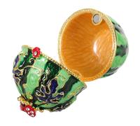 Amosfun Hand Painted Watermelon Enamel Trinket Box Vintage Hinged Jewelry Organizer for Rings and Keepsakes Compact Portable Storage with Protective Interior Artistic Home Decor
