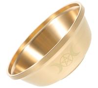 Amosfun Handcrafted Brass Copper Offering Bowls with Intricate Engravings Tarnish-Resistant Ritual Cups for Buddhist Worship Traditional Temple Artistry Decorative Treasure Bowls for Home