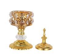 Amosfun Handheld Metal Incense Burner Vintage Arabic Style Portable Incense Cones Holder and Sticks Burner Holder for Home Spa Meditation Aromatherapy Relaxation