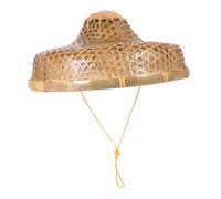 Amosfun Handmade Bamboo Woven Sunhat for Men and Women Lightweight Summer Protection Hat with Natural Breathable Material for Outdoor Travel Farming Dance Performance and Festival Wear