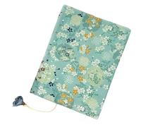 Amosfun Handmade Floral Satin Fabric Book Cover A5 Size Stylish Book Protector Sleeve for Novels and Notebooks with Random Accessory for Office and School Random Style