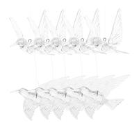 Amosfun Hanging Ornaments with Unique Design Flying Hummingbird 10pcs Acrylic Shining Decorative Bird Decorations for Ceiling Hanging Decor and DIY Projects for Home and Wedding