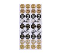 Amosfun Happy 70th Birthday Stickers, 12 Sheets Small Round Self Seal Labels for Gift Bags and Seals Envelopes, Cheer to 70th Birthday Party Supplies