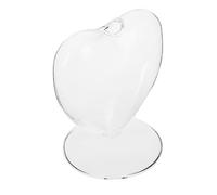Amosfun Heart-shaped Glass Vase for Hydroponic Plants Mini Decorative Container for Indoor Flower Arrangements Cute Modern Design for Home and Office Decor