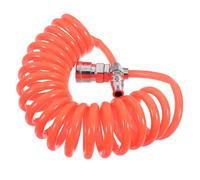Amosfun High Pressure PU Coiled Air Hose Flexible Spiral Compressor Tool with Connectors Tangle Resistant Design for Air Compressors and Pneumatic Applications
