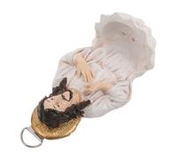 Amosfun Holy Water Font Wall Decor in Ivory White - Catholic Home Chapel Basin for Confirmation and Baptismal Ceremonies - Religious Jesus Figurine for Entrance and First Communion