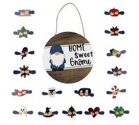 Amosfun Interchangeable Welcome Sign, Front Door Welcome Board with 17pcs Changeable Signs, Farmhouse Porch Plaques Decoration for Holiday and All Seasons