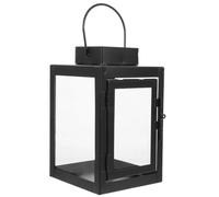 Amosfun Iron Black Square Candle Lantern Windproof Metal Hanging Holder Decorative Cage for Indoor Patio Wedding Party Home Decor 10 * 16.5cm