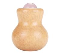 Amosfun Jade Massage Roller for Face and Hands with Wooden Handle Targeting Tired Muscles and Refreshing Massage for Home Use