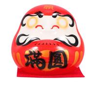 Amosfun Japanese Ceramic Doll Miniature Figurine Car Dashboard Ornament Home Decoration Symbolizing Wealth Luck and Safety Charm