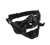 Amosfun Japanese Demon Hannya Half Face Mask Comfortable and Scary Cosplay Accessory Lightweight Resin Material with Detailed Horror Textures for Halloween Party for Men and Women