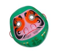 Amosfun Japanese Style Mask Green Party Prop for Halloween Cosplay Sturdy Material Traditional Theater Role Play Festival Accessory