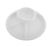 Amosfun Japanese Style Sectional Plate for Portion Control Section Divided Dinner Tray White Minimalist Design for Balanced Nutrition and Healthy Eating