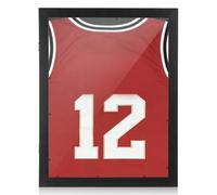 Amosfun Jersey Frame Display Case 14x18'' Large Wall Mount Wooden Football Shirt Shadow Box for Baseball Basketball Football Soccer Shirts