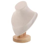 Amosfun Jewelry for Bust and Wooden Beige Display Stand with Cloth Elegant Stable Base, Mannequin Design Necklace Organizer Home Decor and Selling Store