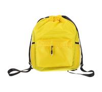 Amosfun Large Capacity Backpack Drawstring Gym Backpack Waterproof Oxford Cloth Polyester Yellow Multiple Compartments Dual Shoulder Straps for Beach Travel Men Women