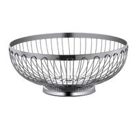 Amosfun Large Capacity Stainless Steel Kitchen Basket Silver Wire Fruit Storage Basket Simple Style Hollow Wire Design for Home and Picnic