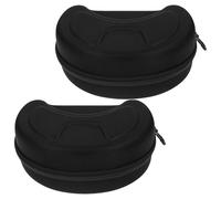 Amosfun Large Eva Hard Motorcycle Goggles Case 2pcs with Hanging Ring, Black Ski Sunglasses Storage Box for Outdoor Sports and Travel