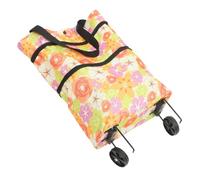 Amosfun Large Foldable Shopping Cart with Wheels Lightweight Reusable Grocery Tote Bag for Shopping and Travel Capacity Portable Storage Bag with Strong Handles Foldaway Design for Easy