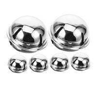 Amosfun Large Round Christmas Bells 6pcs Silver Jingle Bell Ornaments for Home Garden 50mm