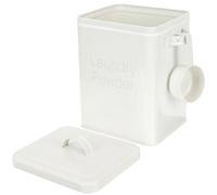 Amosfun Laundry Powder Box with Scoop Lidded Laundry Powder Bucket Iron Storage Container White and Flour Household Use