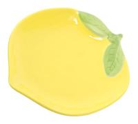 Amosfun Lemon Shaped Ceramic Plate for Salad Fruit Dessert Cute Kitchen Decor with Easy Clean Design Versatile Use for Colorful Table Settings for Dining and Entertaining