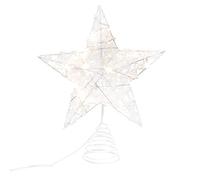 Amosfun Light up Christmas Tree Star LED Star Tree Topper Sparkling Treetop for Holiday Xmas Seasonal Party Decoration, 20x25cm, White