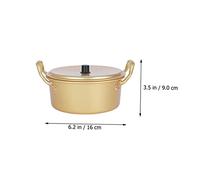 Amosfun Lightweight Korean Ramen Noodle Pot with Double Handles and Lid Quick Heating Soup Pot for Camping Hiking Instant Noodles Pasta and Eggs Cooking
