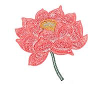 Amosfun Lotus Embroidery Patch Beautiful Iron On Patch Buddhism Ethnic Style Sew on Applique Sticker Badge for Hat Bag Clothing Repair Decor