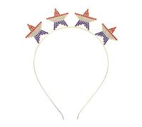 Amosfun Lovely Pentagram-shaped Alloy Hairband with Independence Day Elements, Delicate and Eye-catching Party Headpiece for Young Ladies