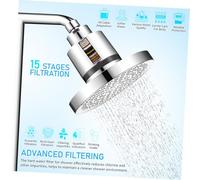 Amosfun Luxury Filtered Shower Head for Hard Water with High Pressure Purifying Function Angle Rotatable Design Easy Installation Bathroom Bathing Water Softener and Mineral Buildup