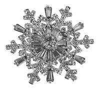 Amosfun Luxury Rotatable Snowflake Brooch Rhinestone Lapel Pin for Women Wedding Clothing Accessory Christmas Hat Pin Elegant Jewelry