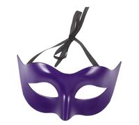 Amosfun Masquerade Costume Ball Mask for Men Purple Half-Face Eye Mask Solid Colour Easy to Wear Classic Design