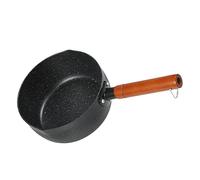 Amosfun Medical Stone Non-Stick Noodle Pot 18cm Black Kitchen Cookware for Induction and Gas Stoves Multi-Functional Milk Stockpot for Cooking and Soup