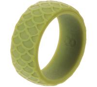 Amosfun Men’s Outdoor Sports Silicone Ring, Size 8 Military Green Fish Scale Pattern, Wear-resistant Fitness and Novelty Silicone Finger Ring for Exercise