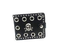 Amosfun Men's Gothic Skull Cross Biker Wallet Stylish Punk Pu Leather Wallet Card Organizers
