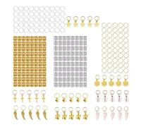 Amosfun Metal Dreadlocks Hair Cuffs and Rings Set and Replacing Broken Rings for Decorating Hair 305pcs with Shell Pendants Decorative Accessories for Braids and Pirate Styles