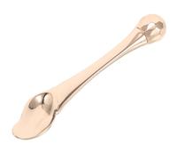 Amosfun Metal Eye Cream Roller Stick Leaf-shaped Design Gold Facial Beauty Tool Eye Cream Applicator Spatula for Skincare