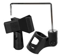 Amosfun Microphone Stand with Vertical Design and Fixation Feature, Metal Saxophone Mic Holder to Reduce Volume Loss, Black Color for Wireless Mic Support