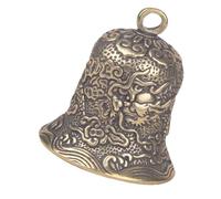 Amosfun Mini Brass Dragon Pattern Bell Pendant, Tiny Hanging Craft Bell for Jewelry Making and Keychain Decoration, Vintage Style DIY Charm for Arts and Crafts