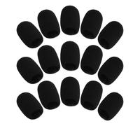 Amosfun Mini Foam Microphone Windscreen Covers with Shield Protection and Wireless Freedom 15pcs Black Sponge Material for Small Lapel and Lavalier Mics for Performances and Recordings
