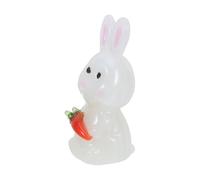 Amosfun Mini Glass Bunny Car Dashboard Ornament with Carrot Figurine, Cute Rabbit Interior Accessories for Women, Tiny Animal Sculpture for Home and Auto Décor