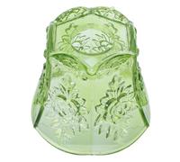 Amosfun Mini Green Glass Lamp Shade with Flower Design, Small Decorative Lampshade for Table Lamps, Easy Maintenance and Universal Compatibility, for Bedside Tables and Reading