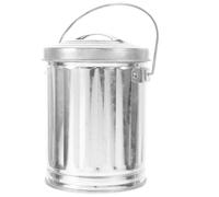 Amosfun Mini Metal Table Bin with Lid Small Desktop Trash can for Home Office Cigarette Ash Garbage Container