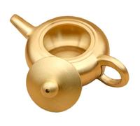 Amosfun Miniature Brass Teapot Ornament Compact Vintage Decorative Tea Pot for Desk and Dollhouse Home Office Decor Collectible