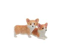 Amosfun Miniature Corgi Dog Figurines 2pcs Resin Small Puppy Sculpture Cute Animal Dashboard Ornaments Car Accessories Decorative Mini Dog Statues for Home and Office Display
