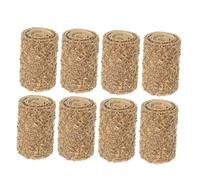 Amosfun Miniature Hay Block Set with Realistic Detailing and Rustic Charm 8pcs Coffee Wood Material for Dollhouse Accessories for Fairy Garden Decor and DIY Farm Haystack Decoration